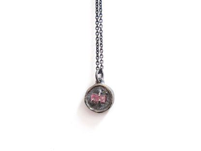 PINK TOURMALINE & MINT SAPPHIRE PENDANT