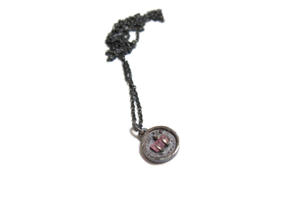 PINK TOURMALINE & MINT SAPPHIRE PENDANT