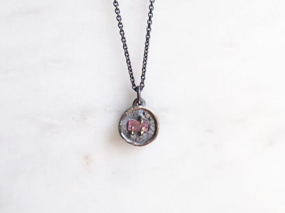 PINK TOURMALINE & MINT SAPPHIRE PENDANT