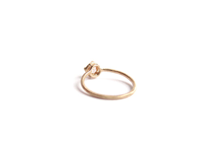 14K ROUND HESSONITE RING