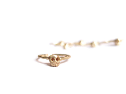 14K GOLD SKULL RING