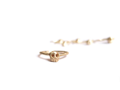 14K GOLD SKULL RING