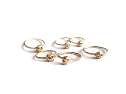 14K GOLD SKULL RING