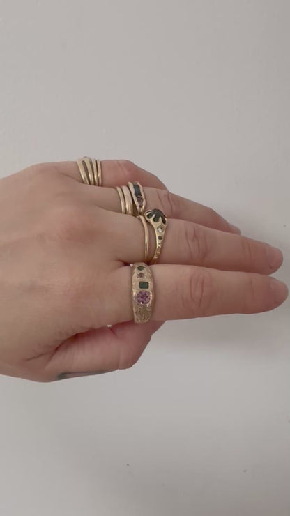 14K SPINEL TOURMALINE TOURMALINE & TOURMALINE RING