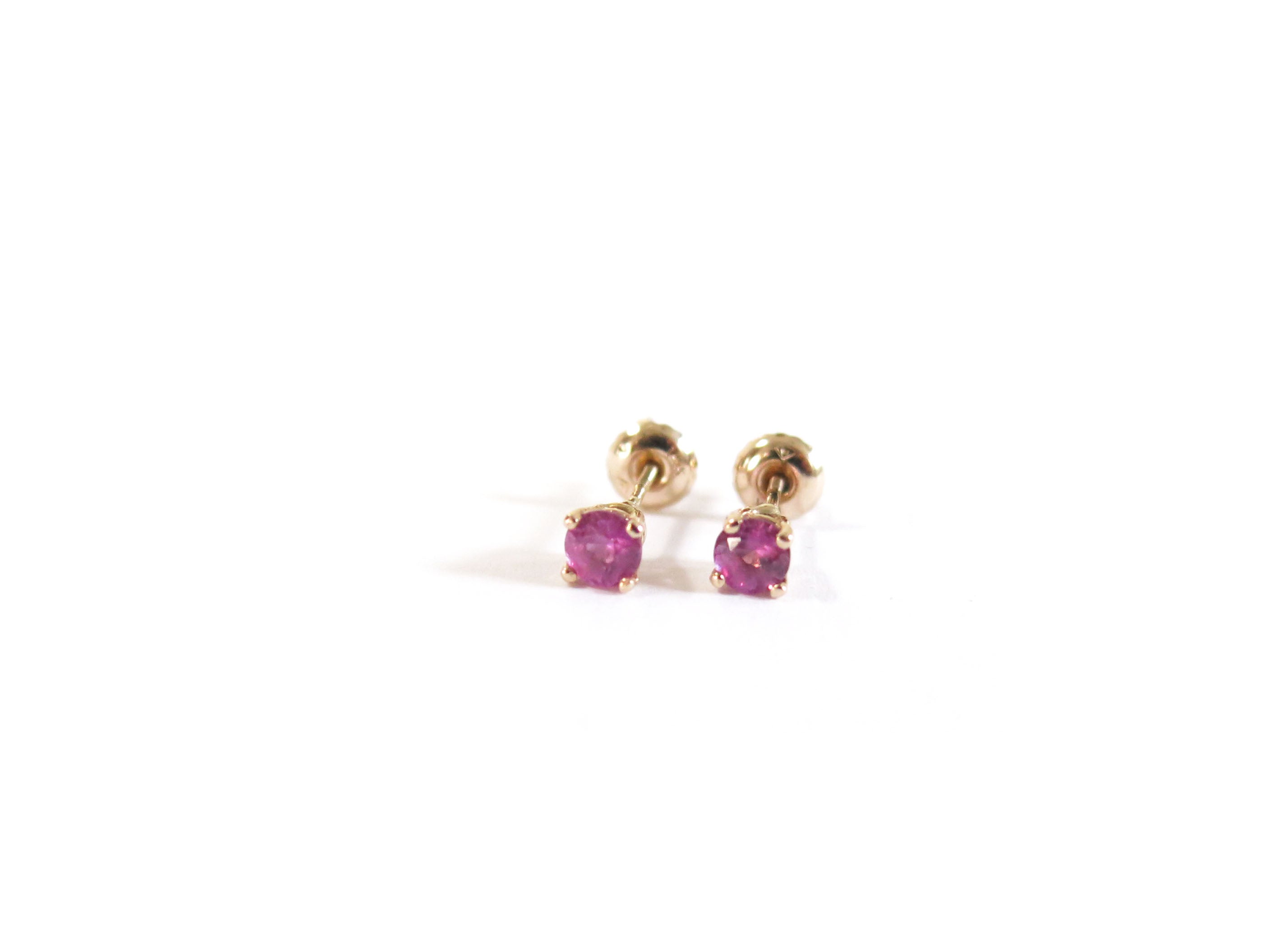 14K BRIGHT PINK SAPPHIRE STUDS – elaine ho