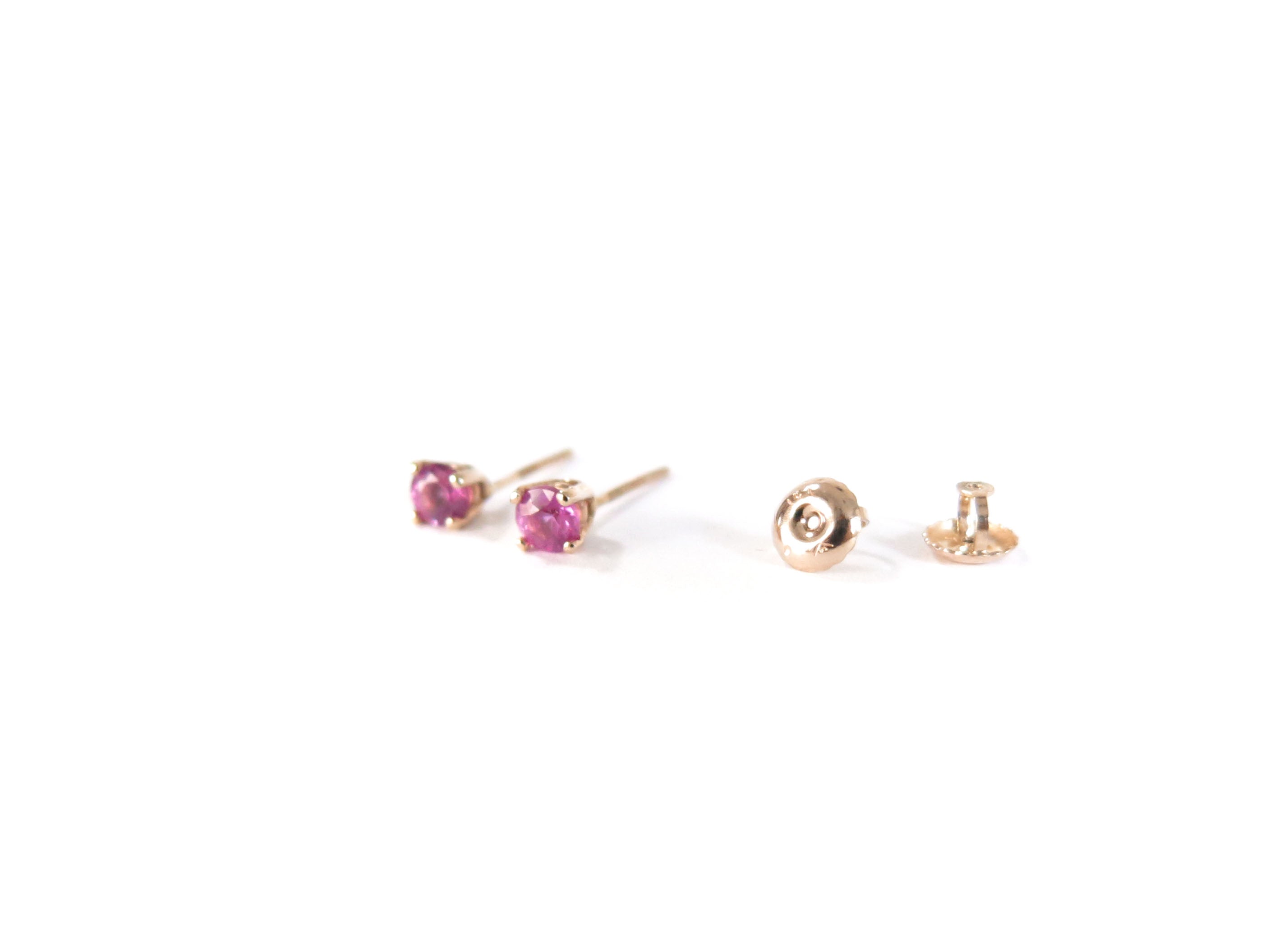 Pink sapphire stud deals earrings white gold